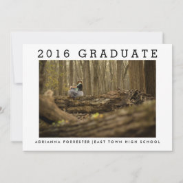 Invitación Foto Minimalista simple de graduado 2016