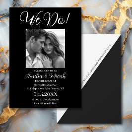 Invitación Foto Minimista de Boda blanco y negro