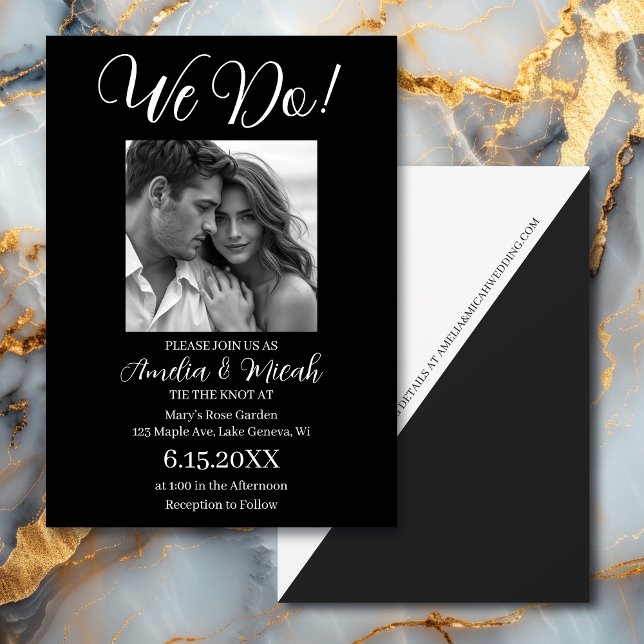 Invitación Foto Minimista de Boda blanco y negro (Subido por el creador)