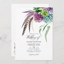 Invitación Foto mística del Boda Boho Succulent Plants