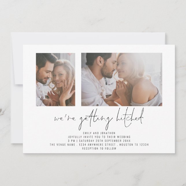 Invitación Foto moderna 2: Boda golpeado (Anverso)