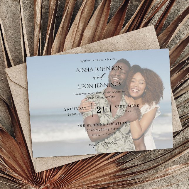 Invitación Foto moderna 5 Boda horizontal (Subido por el creador)