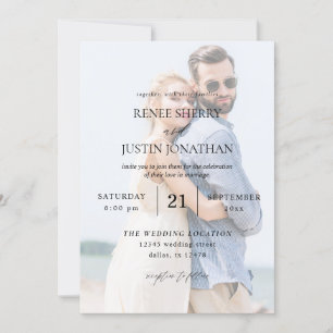 Invitación Foto moderna 5 Boda vertical