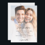 Invitación Foto moderna 7 Boda vertical V2<br><div class="desc">Consigue que tus invitados estén de humor para tu boda con tus invitaciones de boda vertical de la foto moderna 7. Invitaciones únicas,  usando su propia foto. Versión 2,  desprotege la colección de nombres en la impresión</div>