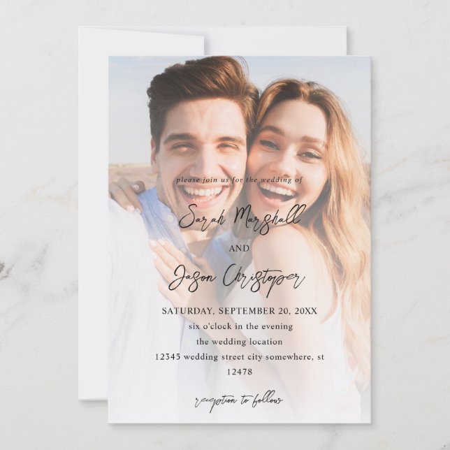 Invitación Foto Moderna 7 Vertical Boda V2 - KR (Anverso)