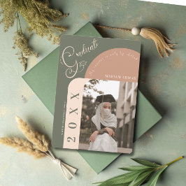 Invitación Foto moderna Audaz caligrafía graduación islámica