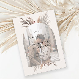 Invitación Foto moderna Boho Pampasgras