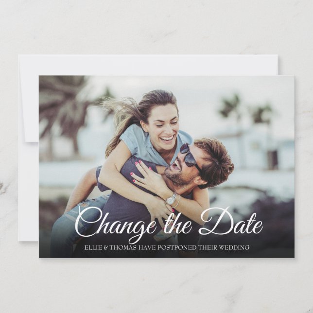 Invitación Foto moderna cambia la fecha de postergación cance (Anverso)