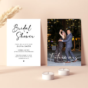Invitación Foto moderna de ducha de novia
