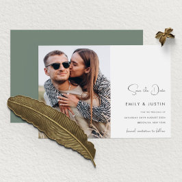 Invitación Foto moderna de Flores Blancas Salven al Boda de c