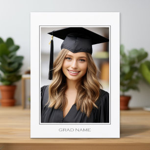 Invitación Foto moderna de graduación con Fiesta