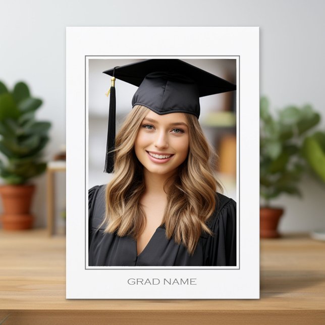 Invitación Foto moderna de graduación con Fiesta (Custom Graduation Announcement and Invitation)