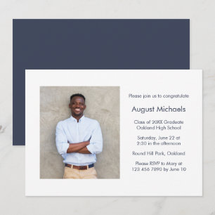 Invitación Foto moderna de la fiesta de graduación Minimalist