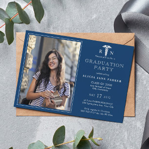 Invitación Foto moderna de la graduación de la escuela de Enf