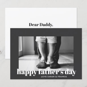 Invitación Foto moderna de Personalizado gris  Feliz Día del