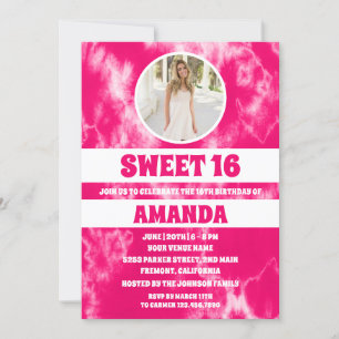 Invitación Foto moderna de tinte rosado con tinta dulce 16
