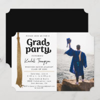 Foto moderna del Grad Party de tassel Black White
