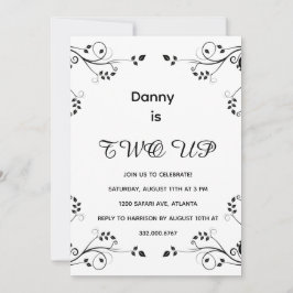 Invitación Foto moderna del segundo cumpleaños