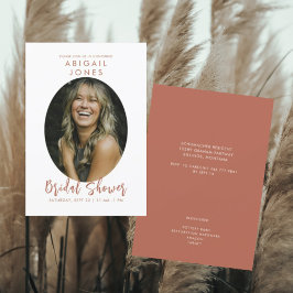 Invitación Foto moderna ducha de novia con canela