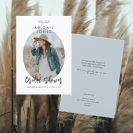 Invitación Foto moderna Dusty Blue Bridal Shower