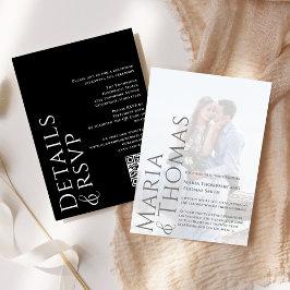 Invitación Foto moderna en blanco y negro simple Minimalista