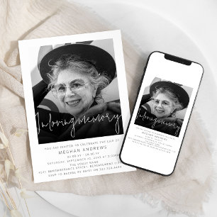 Invitación Foto moderna en memoria amorosa