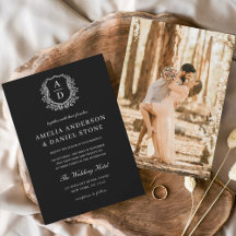 Foto moderna Escudo floral Monograma Boda formal