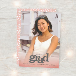 Invitación Foto moderna fiesta de grad rosa negrita elegante