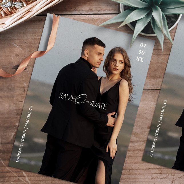 Invitación Foto Moderna Guarda Nuestro Día (Subido por el creador)