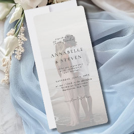 Invitación Foto, moderna, mínima, blanca, Boda