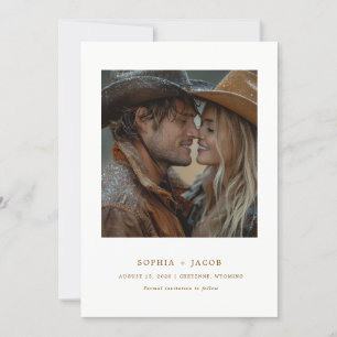 Invitación Foto moderna occidental de vaquero y vaquera para 
