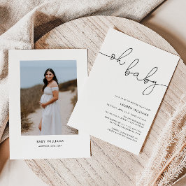 Invitación Foto moderna Oh Baby Baby Shower