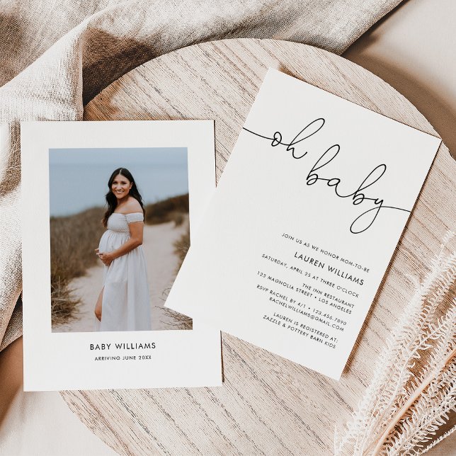 Invitación Foto moderna Oh Baby Baby Shower (Subido por el creador)