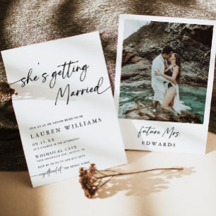 Invitación Foto moderna que se está casando con una ducha de