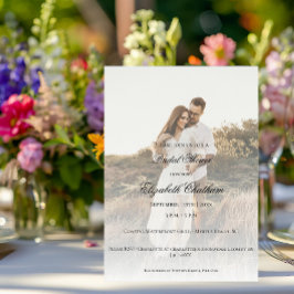 Invitación Foto moderna y ducha superpuesta de novias