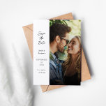 Invitación Foto moderna y lateral Guardar la fecha - Blanco<br><div class="desc">Envíe Hermosa y Única Guardar las Fechas con su moderna foto y lateral Guardar la fecha Guardar las invitaciones de fecha.</div>