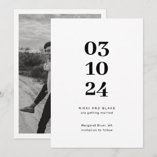 Invitación Foto moderna y minimalista para guardar la fecha