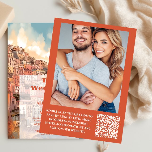 Invitación Foto Moderno Elegante Boda de Destino de Italia (Subido por el creador)