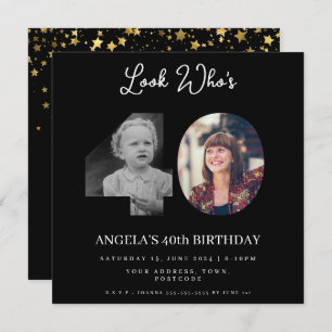 Invitación foto Montage Fiesta de cumpleaños de 40 años