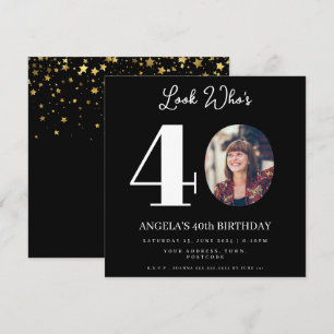 Invitación foto Montage Fiesta de cumpleaños de 40 años