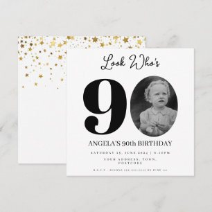 Invitación foto Montage Fiesta de cumpleaños de 90 años
