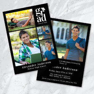 Invitación Foto múltiple de la fiesta de graduación