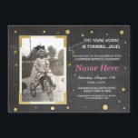 Invitación Foto Nacimiento Chalk Invitan a las mujeres 50° 60<br><div class="desc">Añade tu foto a esta invitación de tiza de estilo vintage. Agregue cualquier edad. Se incluye la impresión posterior.</div>