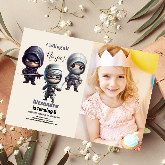 Invitación Foto Nacimiento del Pequeño Guerrero Ninja (Subido por el creador)
