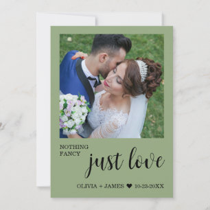 Invitación Foto Nada Lujoso Solo Amor Recepción de Boda  