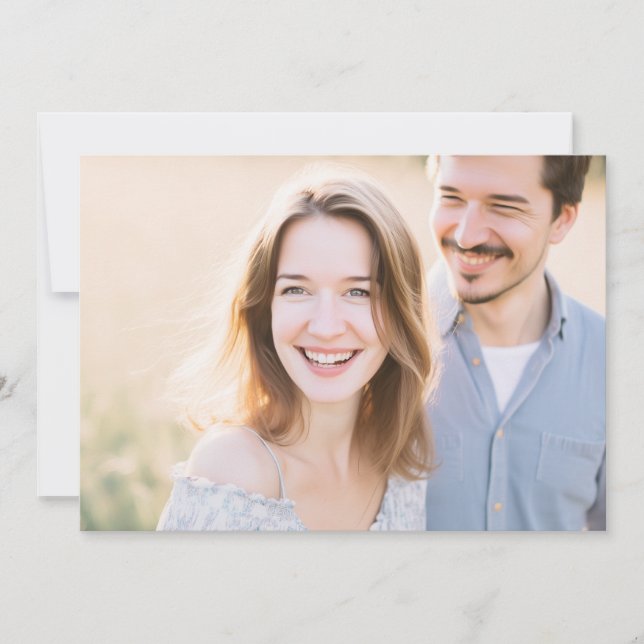 Invitación Foto natural beige alegre (Anverso)