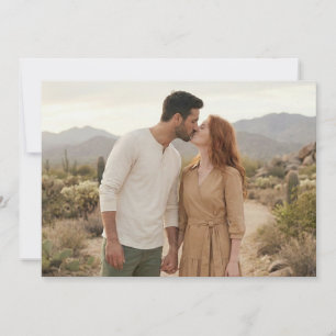 Invitación Foto Natural Beige Romántica