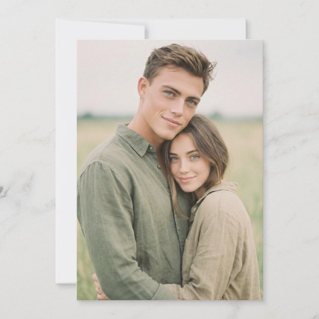 Invitación Foto Natural Verde Serena (Anverso)