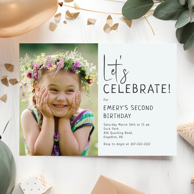 Invitación Foto neutral de género celebremos cumpleaños (Subido por el creador)