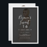 Invitación Foto oscura Tinta superpuesta borde moderno dulce<br><div class="desc">Personalizar como quieras. Se puede añadir una foto al frente y a la parte de atrás.</div>